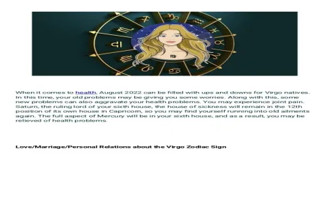 virgo 2018 monthly horoscope
