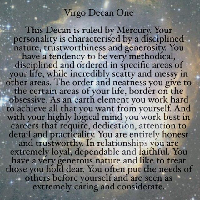 virgo decan 1 personality