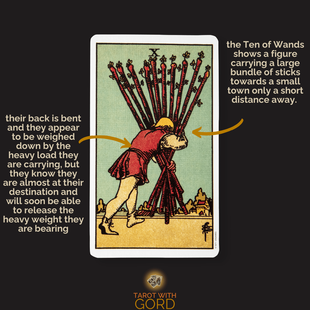 Ten of Wands Tarot Card Love Meaning (Is your relationship feeling too heavy and stressful now？)