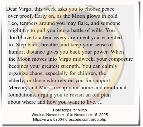 Virgo weekly 0800： Any special events？ Check the details here!