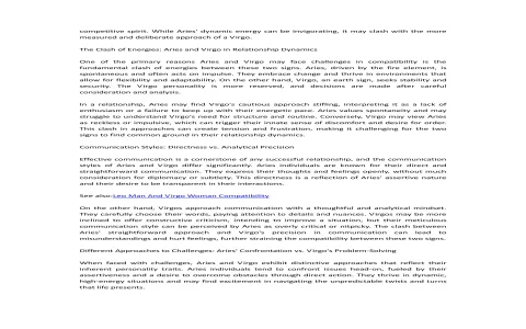 aries male and virgo female compatibility