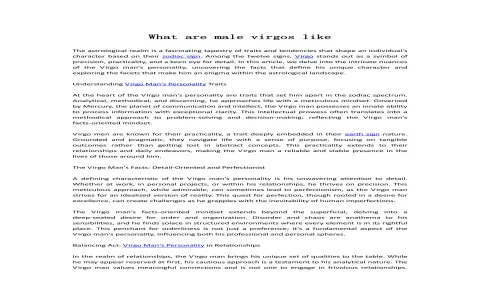 What are the personality traits of a Virgo？ How to understand them better？