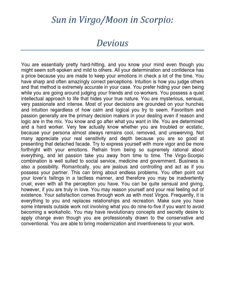 How does a Virgo sun Scorpio moon behave in love? Key insights here!