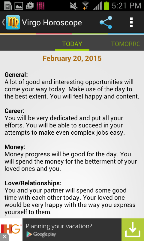 Where to get reliable daily horoscope for Virgo in April 2015?