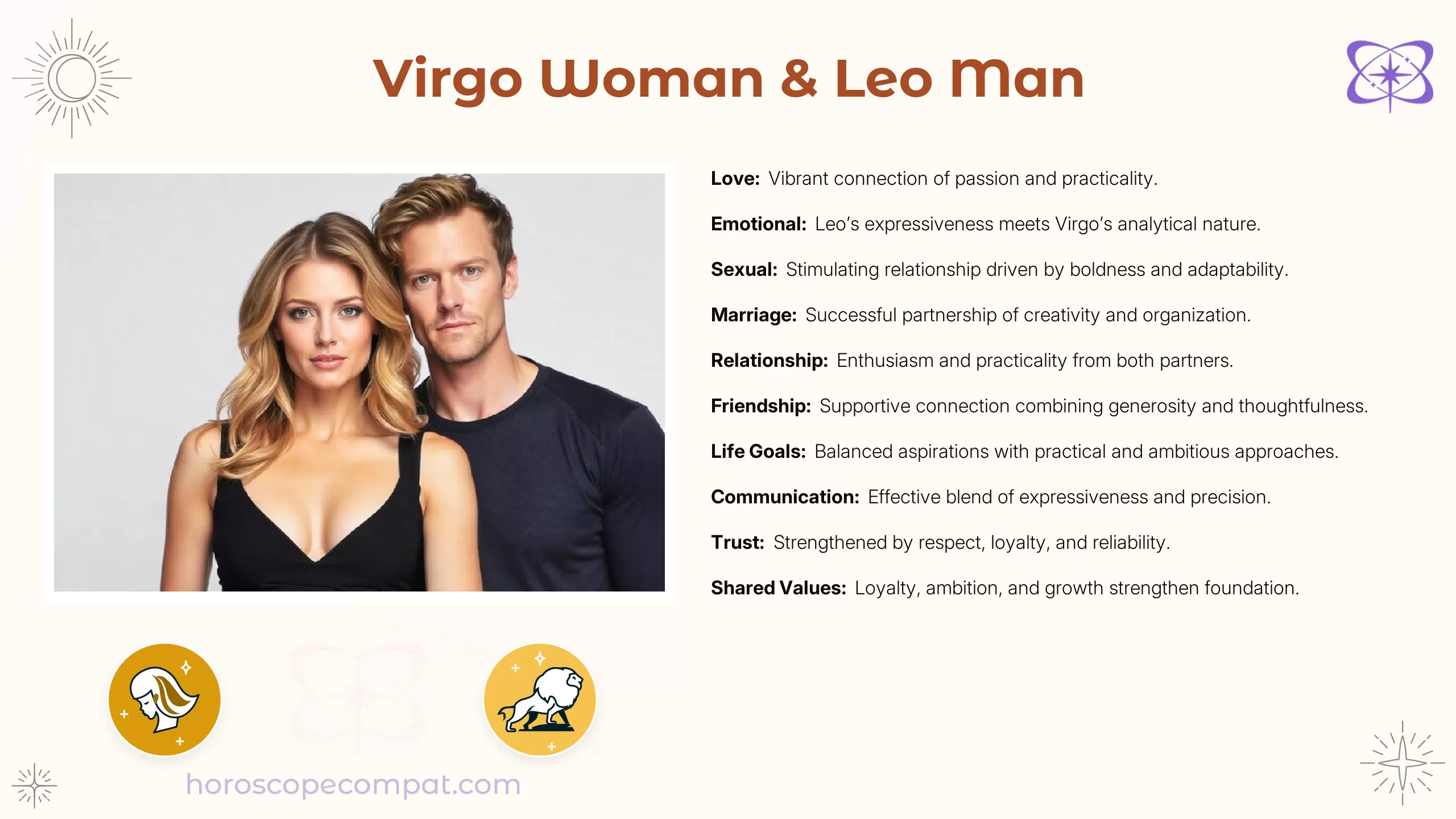 Are Virgo woman and Leo man a good match？ Expert opinions shared!