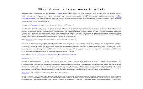 Compatibility with Taurus and Virgo Are They a Good Match？ Expert Analysis!