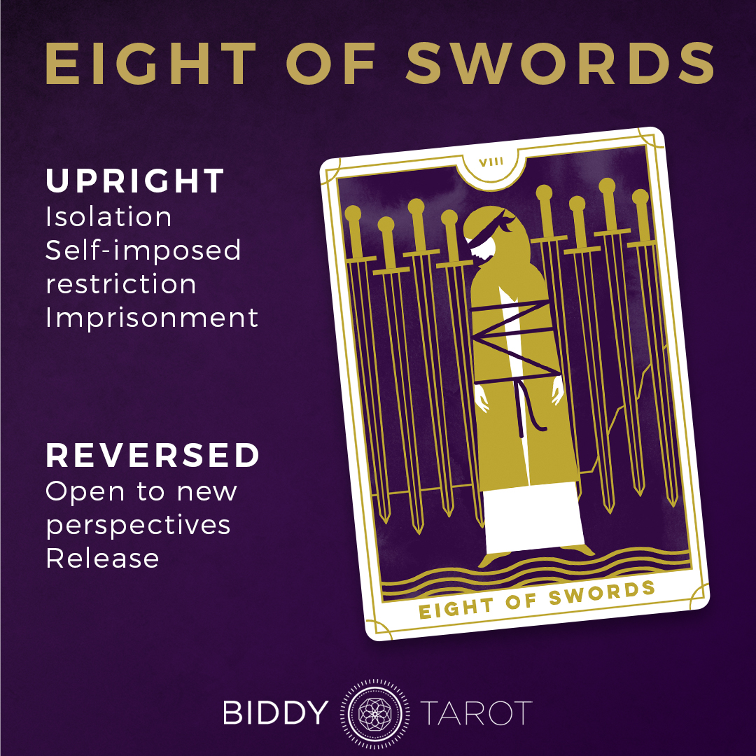 Eight of swords tarot card meaning： How to interpret it accurately？