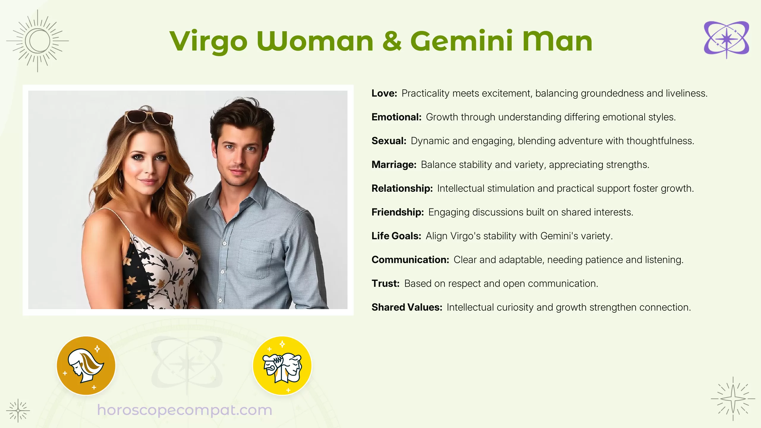 Is there good compatibility between Gemini man and Virgo female？ Experts views!