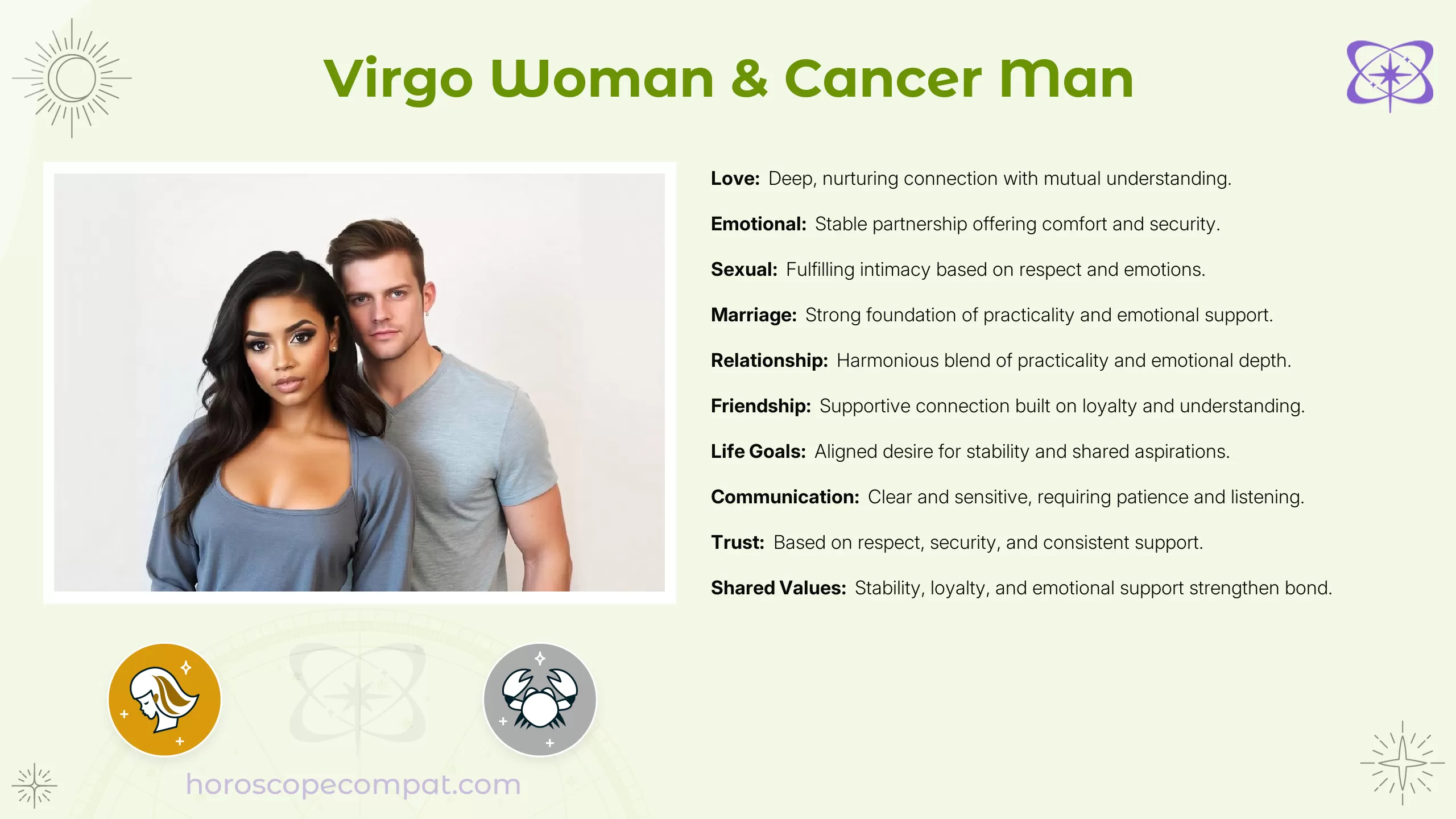 Compatibility between Virgo woman and Cancer man： How to strengthen their bond？