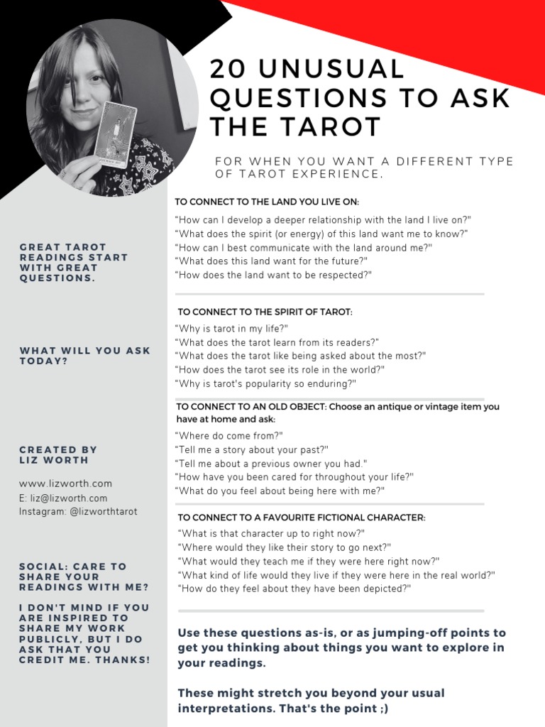 We made a list of 20 perfect questions for a tarot card reading. Start your reading now!