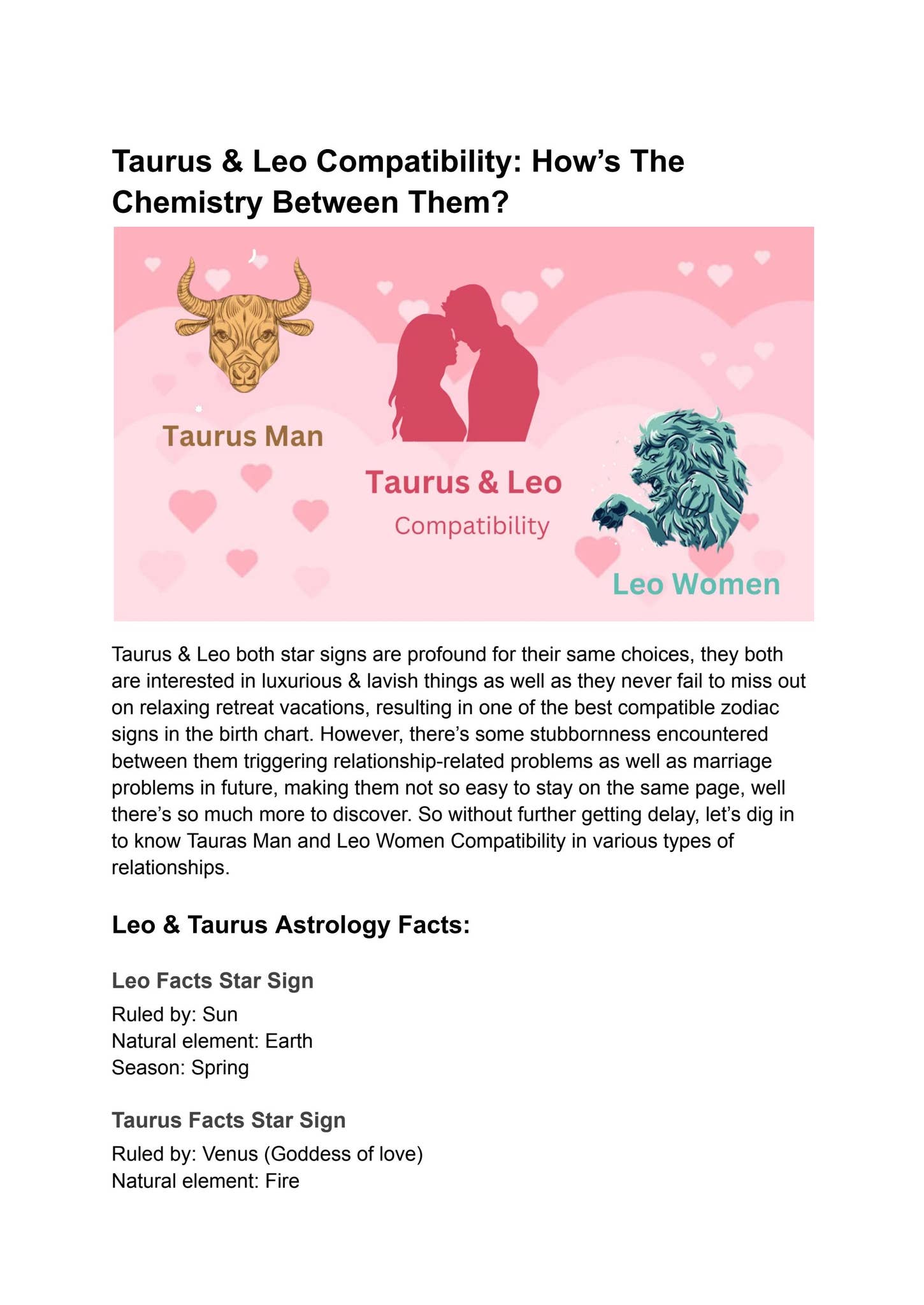 Leo Virgo cusp woman and Taurus man compatibility - what factors matter most？