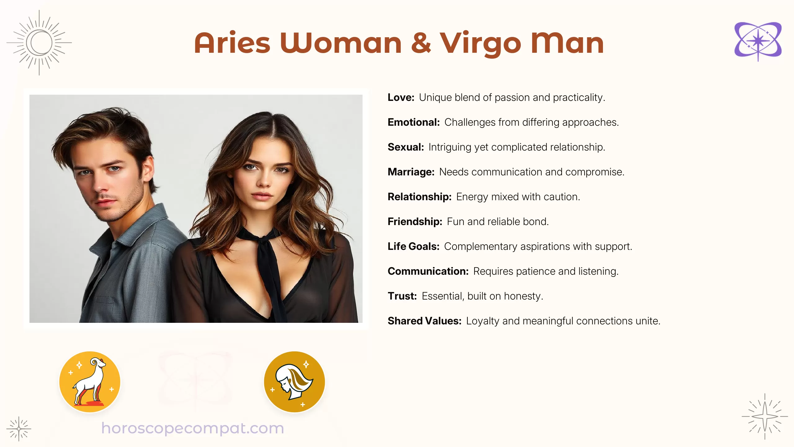 Compatibility between Virgo man and Aries woman What are the challenges？