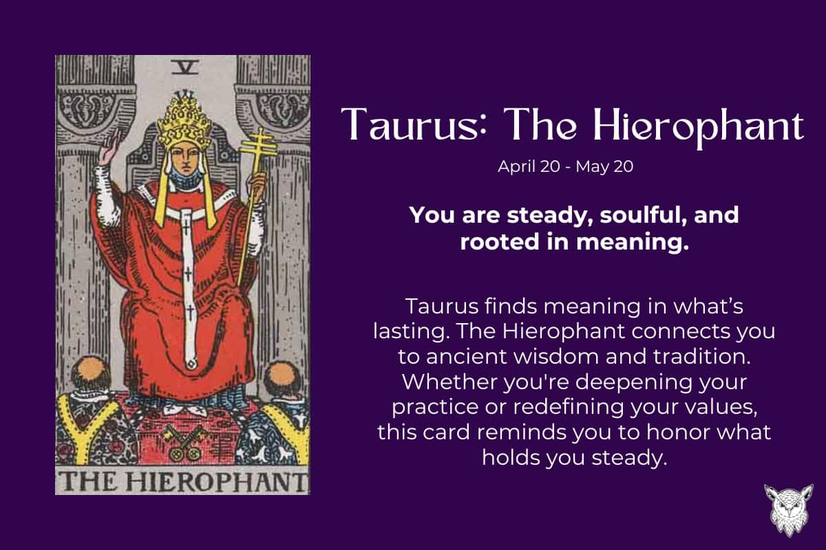 What tarot card for Taurus？ Find your match.