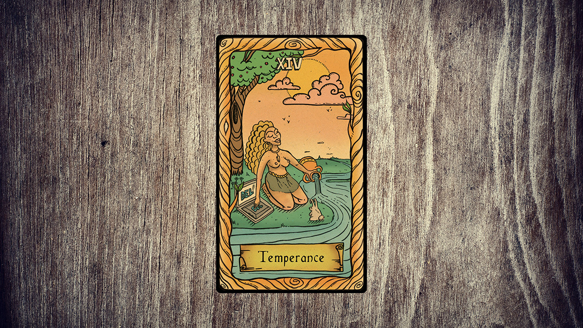 Draw the Temperance Tarot in Love card： Simple advice for a lasting partnership.