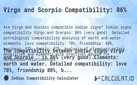 Virgo and Scorpio Compatibility Score: Is Your Love Written in the Stars?