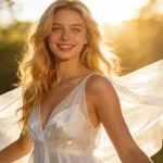 Celeste Dawn, daily Virgo horoscope guide, with a bright sunrise background symbolizing spiritual awakening.