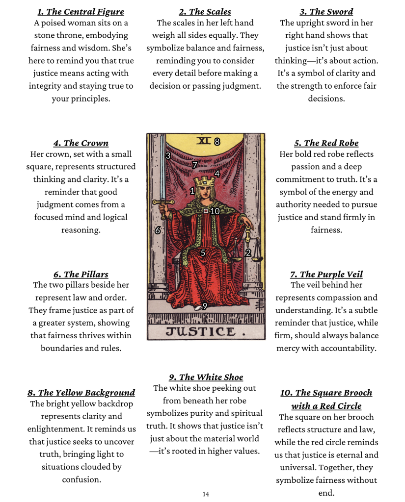 Justice Tarot in Love： Find true balance now.